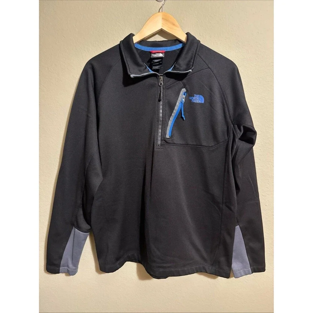 The North Face Men's Black Pullover Quarter-Zip Jacket size L